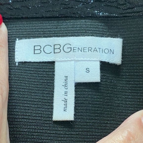 BCBGeneration Womens Black Pull-On Stretchy Shimmery Skirt Size S Holiday Party - Picture 3 of 7